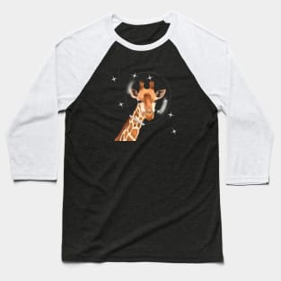 Outer Space Giraffe And Stars Baseball T-Shirt